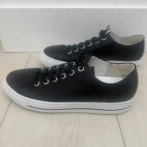 $378 Paul Green Black Leather Sneaker Men’s 7.5 Low Top- Worn Once